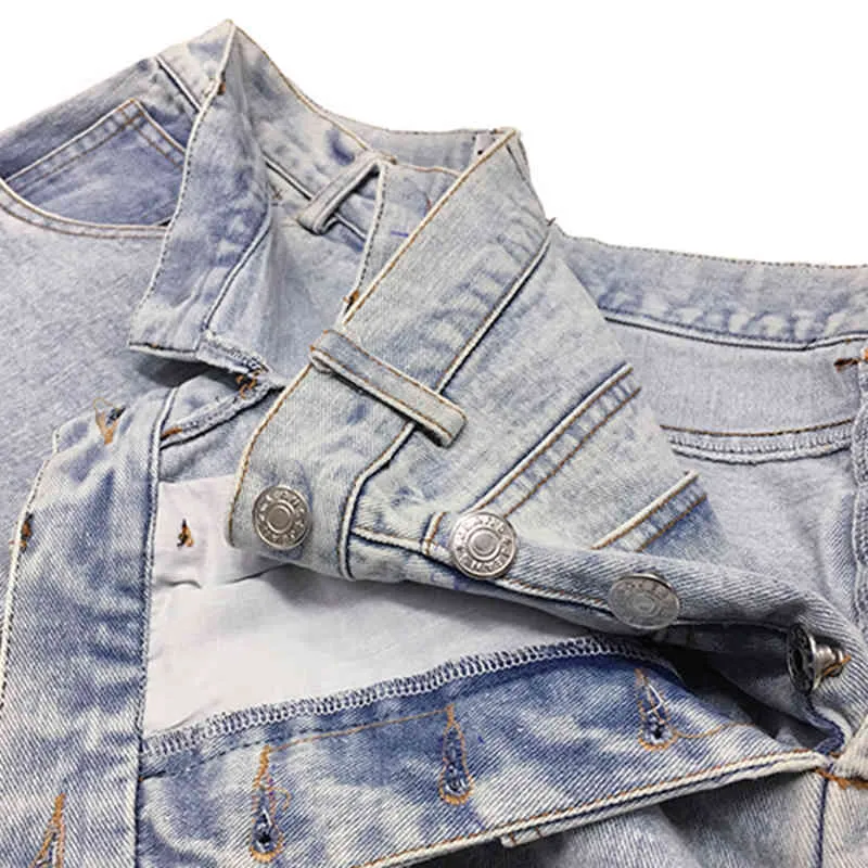 Hög midja bred ben blå denim lång asymmetriska jeans lösa kvinnor byxor mode våren hösten 1DD6381 210512