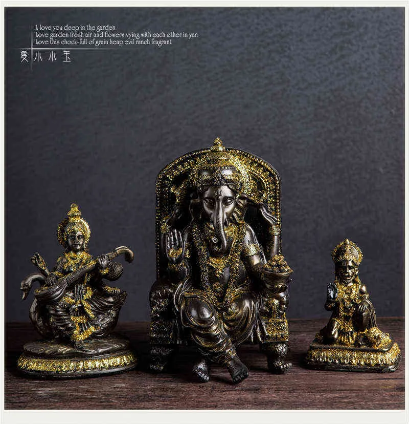 Hindouisme Figure Statue Vishnu Shiva Neige Montagne Déesse Singe Dieu Hakuman Résine Petits Ornements Maison Accessoires 211108