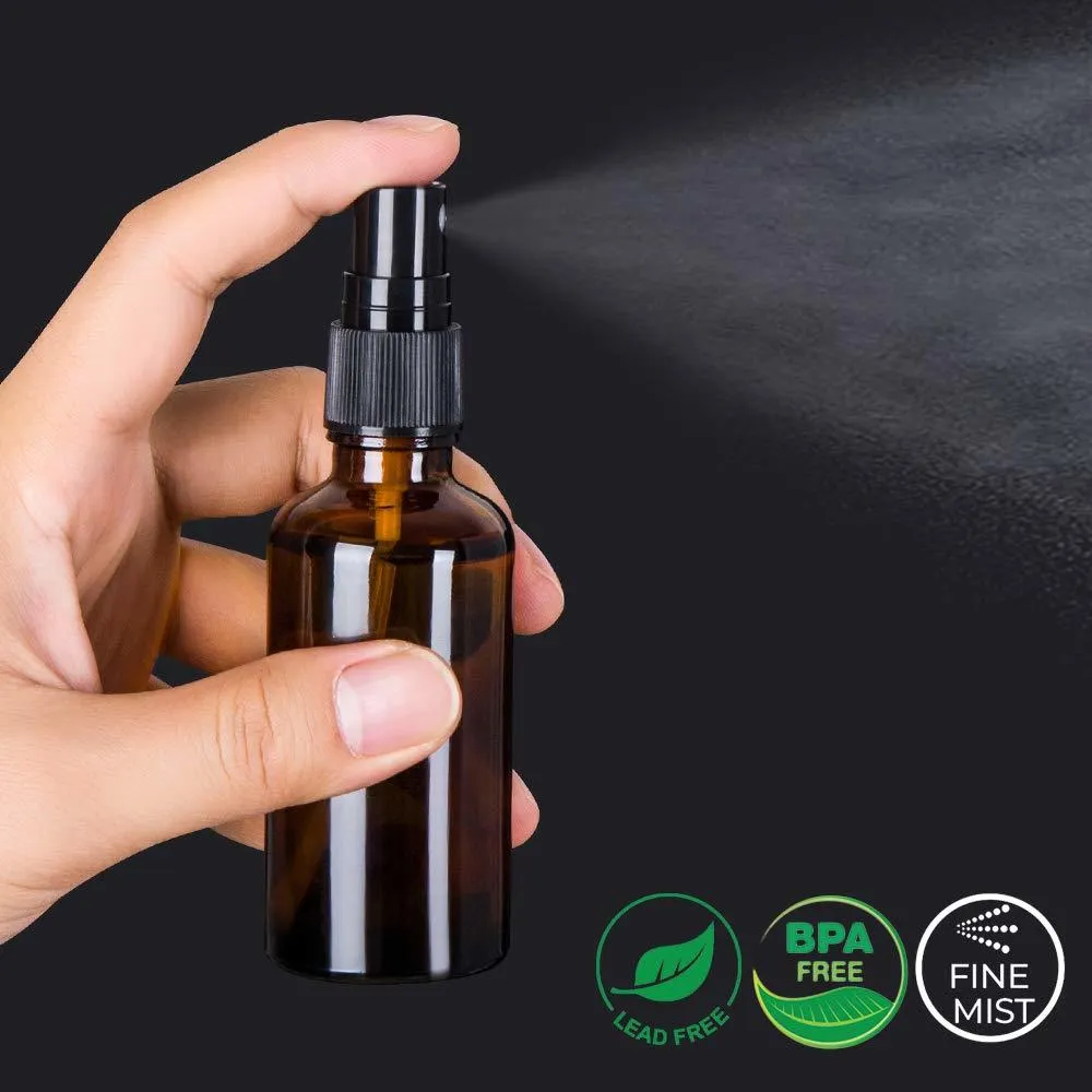 50ml vetro ambra bottiglia di spray bottiglia di nebbia sottile spruzzatore aromaterapia perfume atomizzatore cosmetico contenitore di olio essenziale distributore di olio essenziale