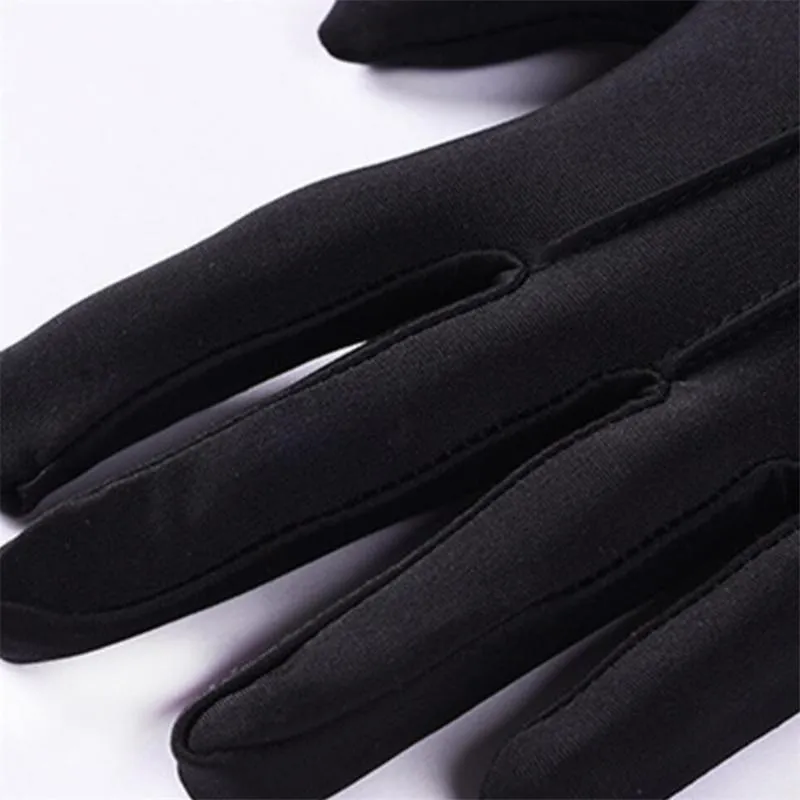 Fingerlösa handskar mycket hög kvalitet elastisk förstärkning vit svart spandex ceremonial för manliga kvinnliga servitörer förare smycken298u