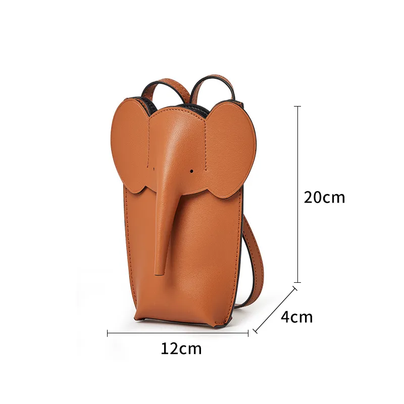 Luxe nieuwe dames039s schoudertassen merk handtas echt lederen crossbody tas ontwerper olifant mobiele telefoon tas vrouw shoppe7465553