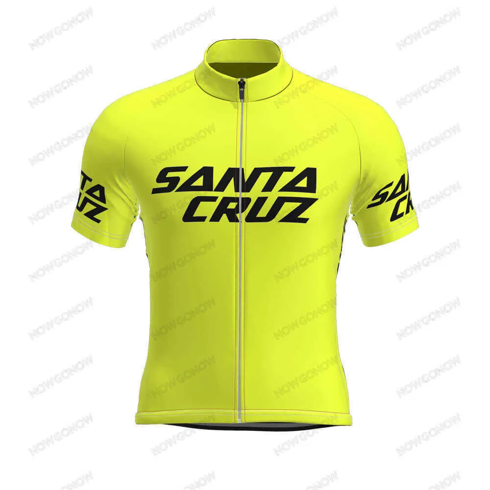Vintage Cycling Jersey Men Santa Cruz Summer Bike Clothing Wear Shirt Tops Cozy Gel Pad Mountain Road Custom H1020288q