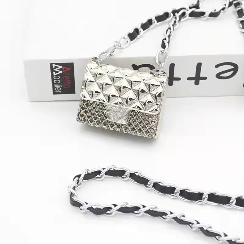 Designer Mini Metal Bags Pearl Chain Crossbody Waist Fashion Small Square Shoulder Purse Necklace Bag290j