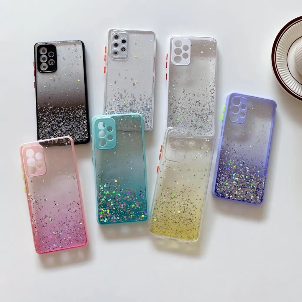 Bling Glitter Colore Della Caramella Trasparente Custodie Xiaomi Redmi Nota 10 Pro 5G 9 S 8 9S 9T 9C K40 Mi POCO X3 NFC F3 M3 Molle Della Copertura Del Silicone