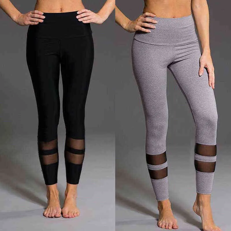 Moda Donna Sport Yoga Pantaloni Fitness Leggings Palestra Allenamento elastico Pantaloni a vita alta Pantaloni H1221