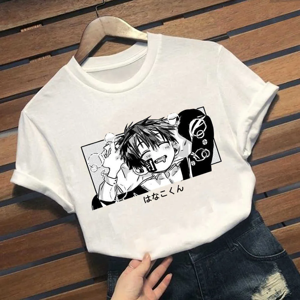 Śmieszna WC Hanako- Unisex T Shirt Harajuku Manga T-shirt Streetwear Summer Tops Tees Tshirt X0621