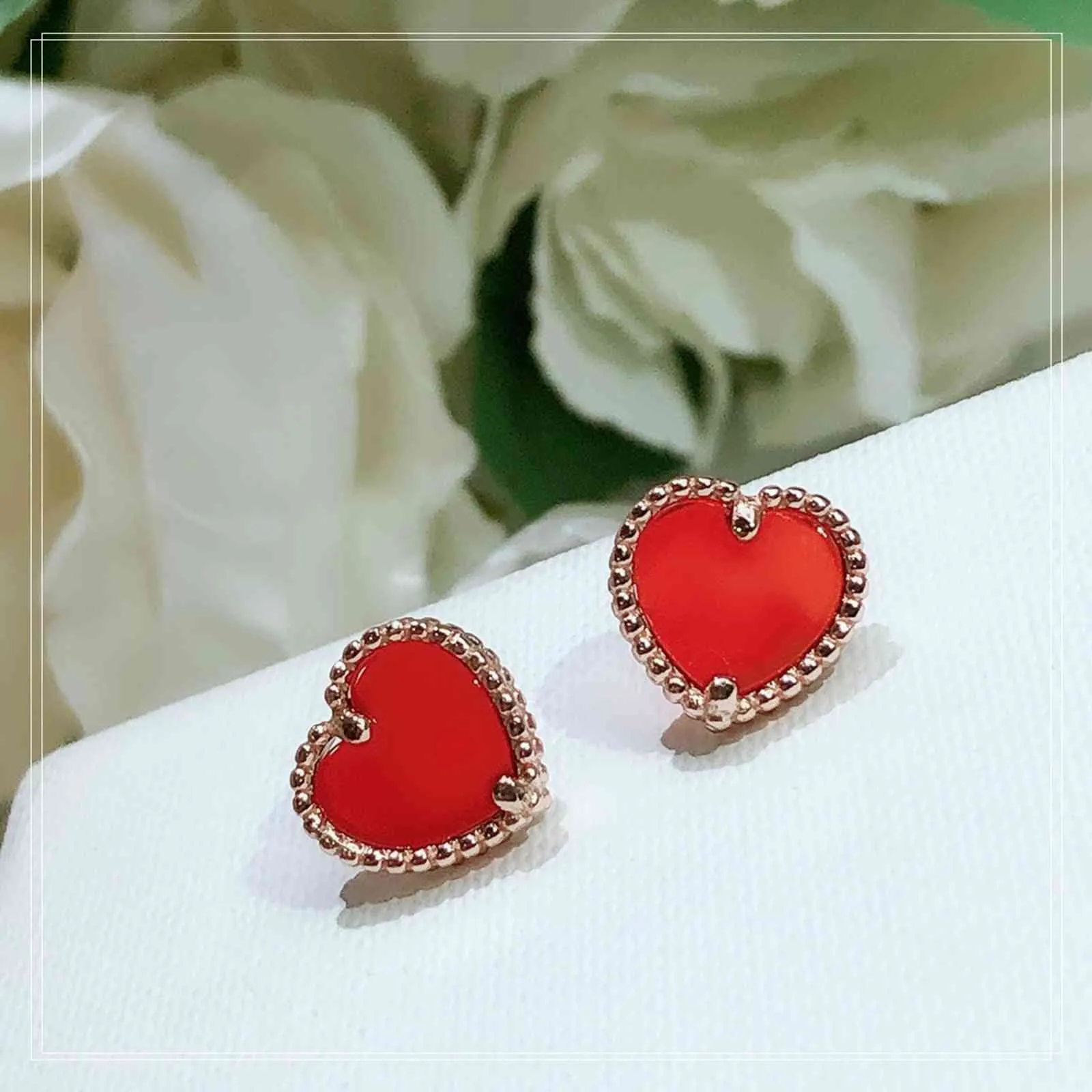 Pendientes de plata de ley S925 con diseño de Anime de amor, ágata roja para mujer, regalo pequeño y sencillo, joyería fina de moda con diamantes 2022