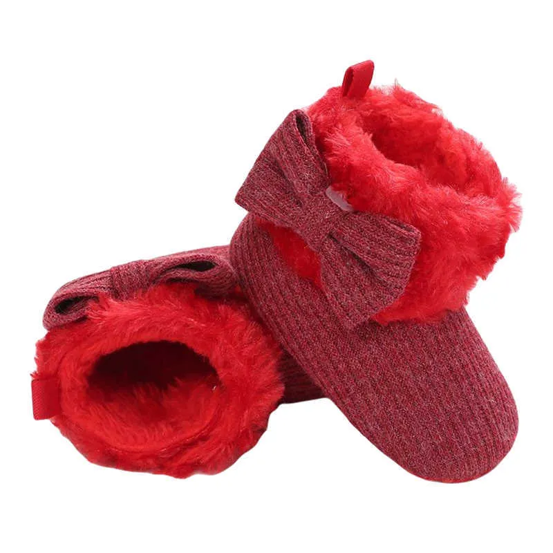 Hiver mignon bébé fille coton neige botte couleur unie anti-dérapant Prewalker bébé chaussures, rose/rouge/blanc/gris/noir G1023