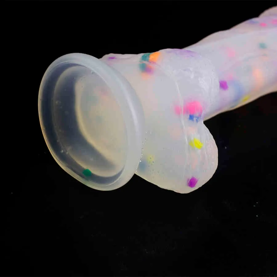 Jelly Medical Silicone Dildo Realist Adult Toys Strapon Strapon Artificial Pinis grande balle Bullet coloré Sex Toys for Woman 218316009