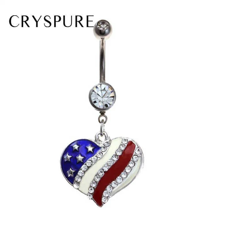 Heart Crystal Ear Studs Fashion Star Shape American Flag Earrings For Women Patriotic Jewelry Gifts Body Piercing Accessories X0709 X0710