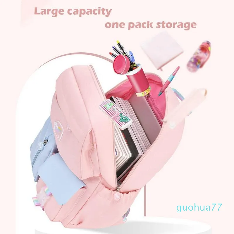 Torby dla projektantów koreańskie moda tęczowa torba na ramię dla nastolatków dziewczęta wodoodporne plecaki dla dzieci Schoo260U