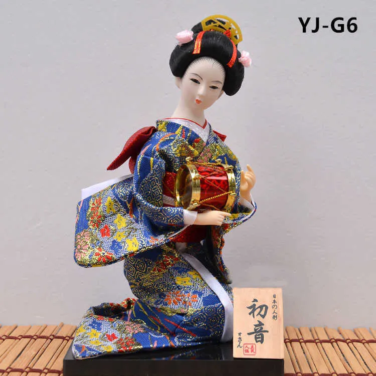 MyBlue 30CM Kawaii Японское аниме гейша кимоно кукла дом декоративная фигурка дома украшения аксессуары MORDERN 211108