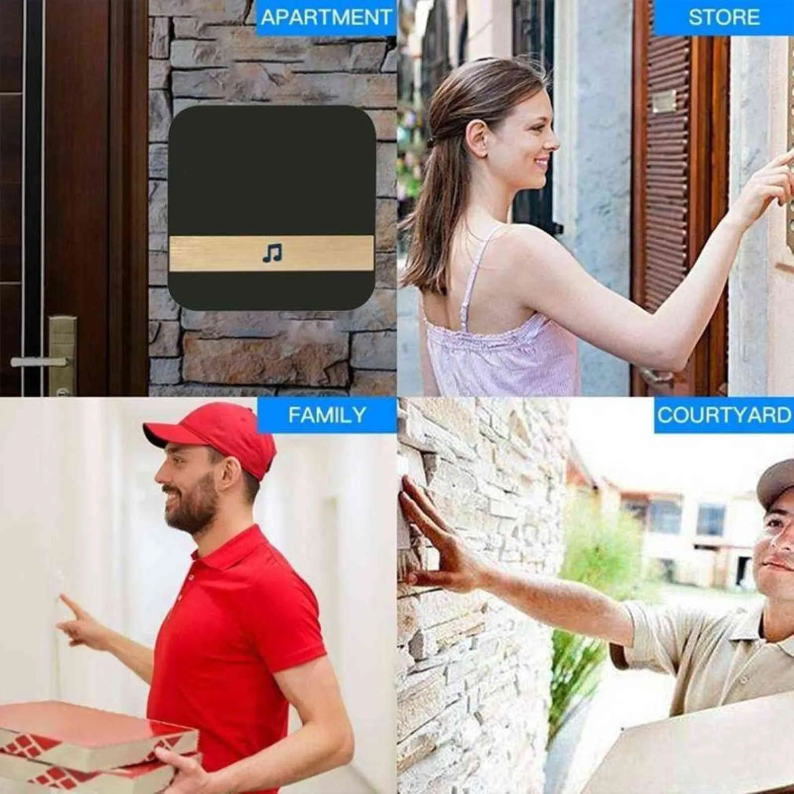 2020 Ny trådlös wifi -fjärrkontroll Smart Doorbell Ring Camera Door Bell Ding Dong Machine Video Camera Telefon Intercom Security H1111