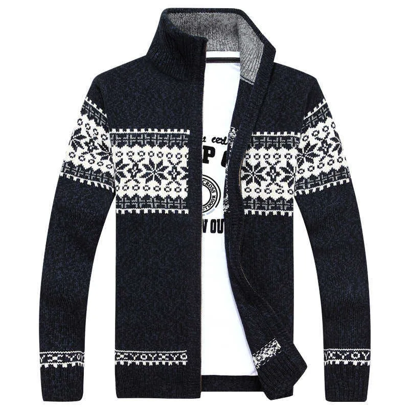 MANTLCONX Ankünfte Mode Patchwork Pullover Männer Windjacke Warme Strickjacke Sweatercoats Marke Gestrickte Pullover 210909
