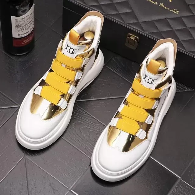 2022 Fashion New Luxury Charming Uomo Blu Bianco Stile Casual Stivali alti Appartamenti Designer maschile Prom Sneakers Mocassini Zapatos Hombre