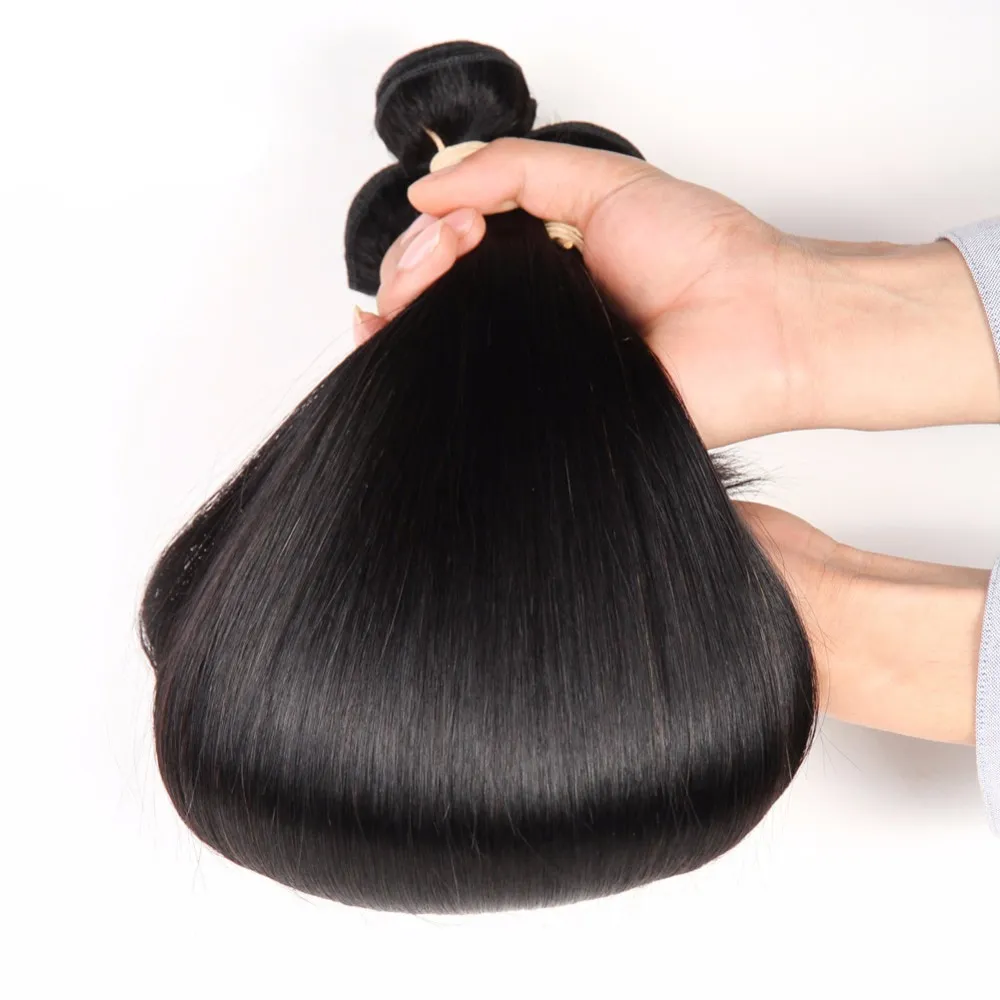 Bundle de cheveux humains crus brésiliens Raides Extensions de cheveux Noir naturel 8-32 pouces Armure de cheveux