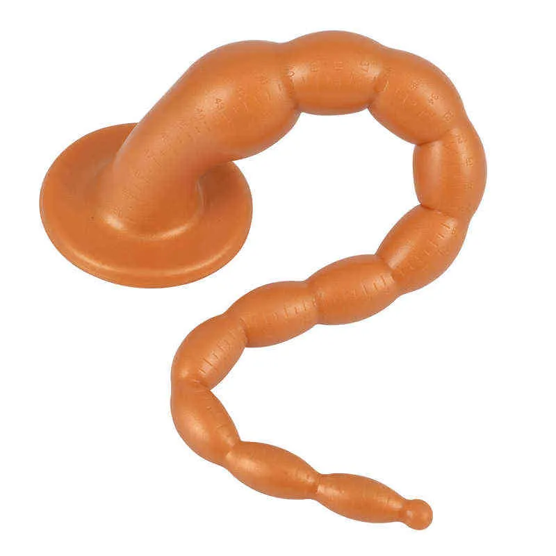 NXY Dildos Anal Leksaker 62cm Långt djupt Höstdragning Pärla Backyard Masturbator för Män och Kvinnor Silikonplugg Vuxna produkter 0225