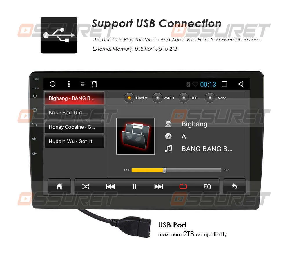 Upgrade 9Inch Android 10 Car Audio Stereo 2DIN bluetooth WIFI GPS Nav Quad Core AutoRadio Video Multimedia Player 4+64/2+32