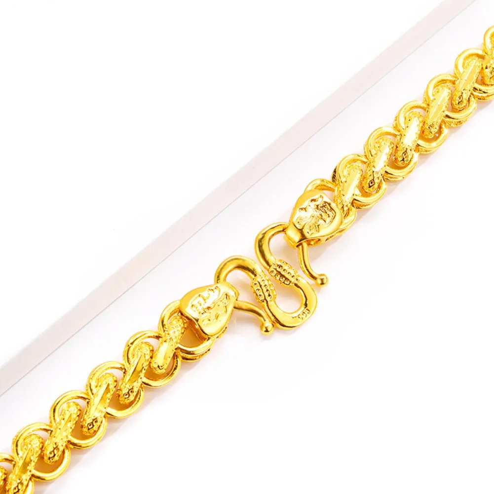 Schwere Herren-Thai-Kette des Segens, 24 Karat vergoldete Halskette, Ketten NJGN056, modisches Hochzeitsgeschenk, Herren-Gelbgold-Plattenkette n184i