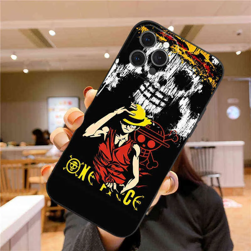 Coque de téléphone Anime One Piece Luffy Zoro Nami Sanji, étui souple en TPU pour nouvel iPhone 13 12 Mini 11 Pro XS Max XR 6 7 8 Plus X SE2020 H118696068