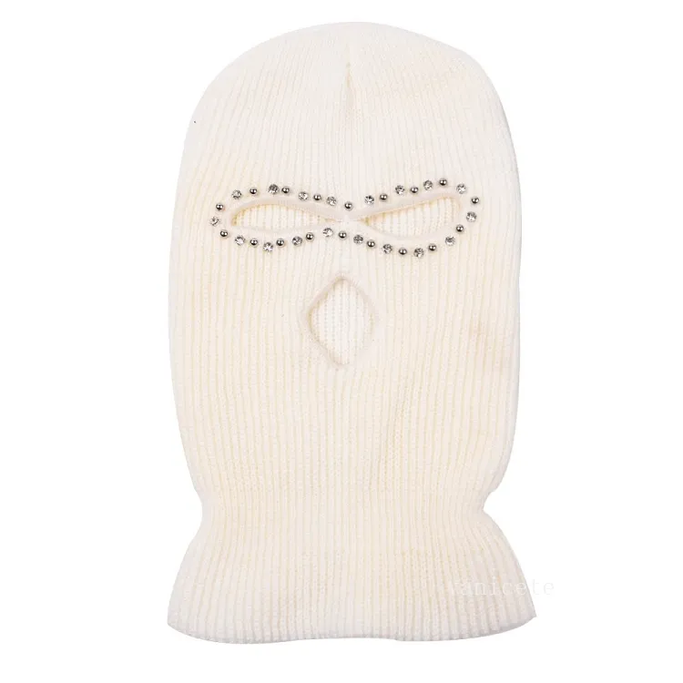 Chapeaux de fête Automne et hiver ongles diamant masqué chapeau tricoté chaud mode drôle couvre-chef d'équitation Par mer T2I52843