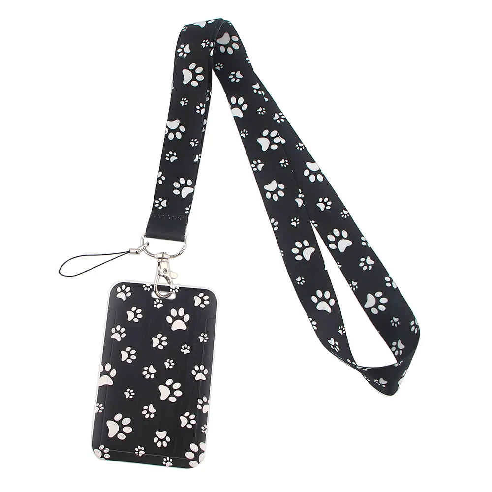 20st / J2502 Cartoon Dog Footprint Necklack Lanyard Key Gym Strap Multifunktion Mobiltelefon med korthållare