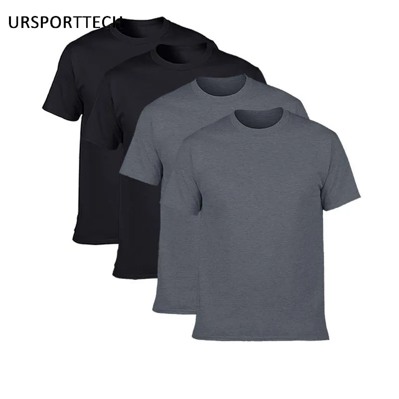 Acquista Two Get Two T-shirt da uomo in cotone Classica 2020 Manica corta O-Collo maglietta Tinta unita Estate Allentata T-shirt di base uomo Y0322