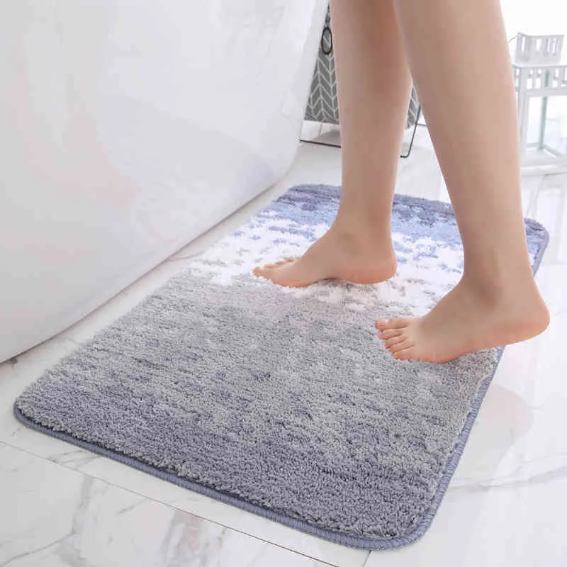 1-stam badkamer slaapkamer vloerkleden en mat set moderne stijl geleidelijke verandering stroomt tapijt geometrische antislip waterabsorptie vloer mat 210401