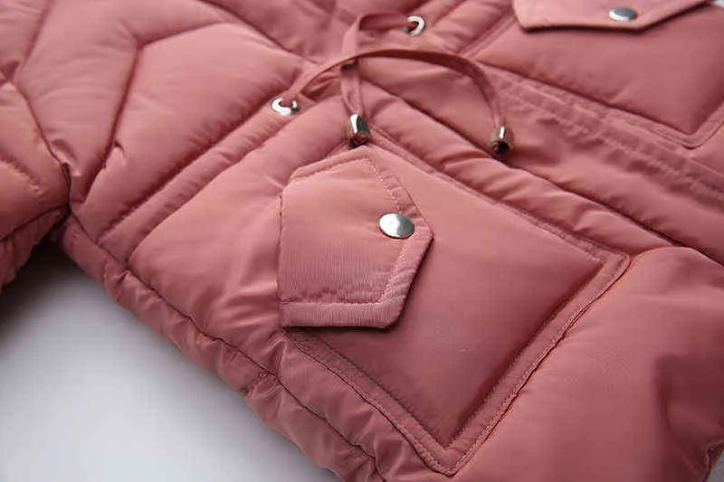 Herbst Winter Mädchen Jacken Halten Warme Verdickung Komfortable Kinder Jacke Feste Kapuze Casual Mantel 4-6 Jahre Kleidung 211204