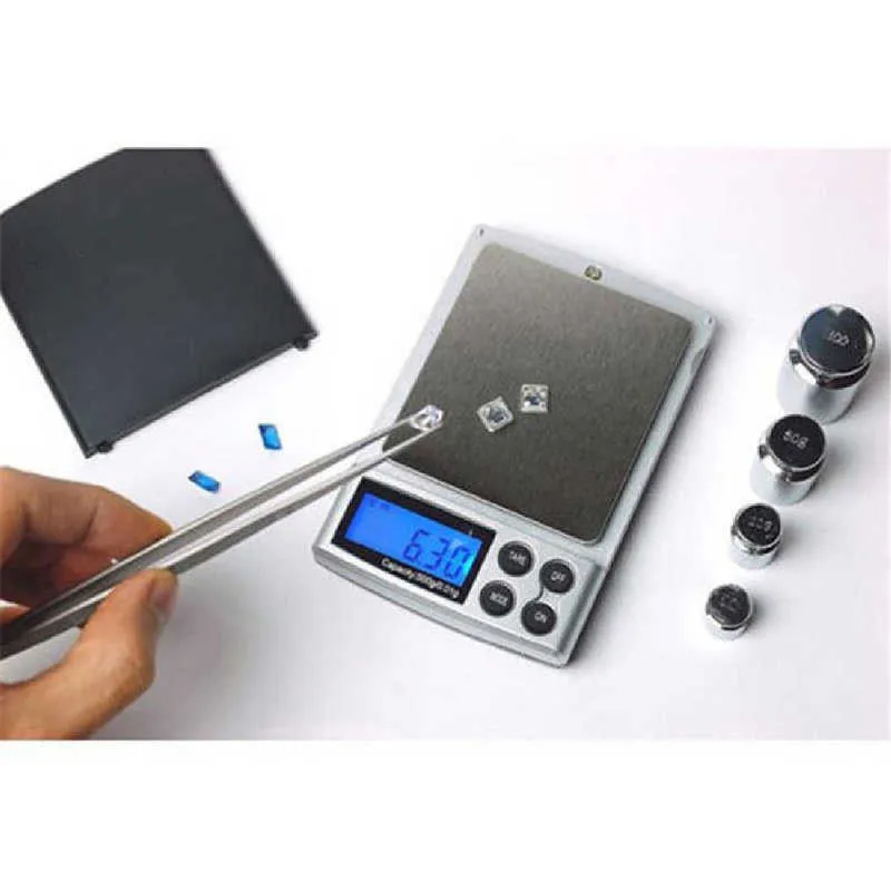 mini balances numériques de précision 500gx 0.01g 1000g / 2000g x 0.1g or argent balance bijoux poids affichage LCD balances électroniques 210927