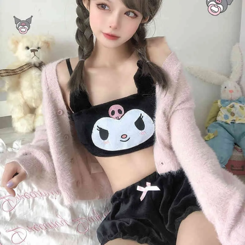 Vêtements de nuit pour femmes s Kawaii pyjama deux pièces ensemble été mignon Camis et Shorts beau chat Homewear costume dames pyjamas