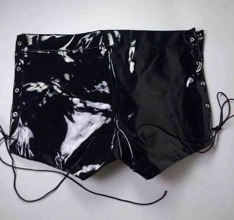 Plus Size PVC New Fashion Summer High Quality Shorts Sexy Men Faux Leather Panties Casual Short Pants Knickers Casual Shorts H1206