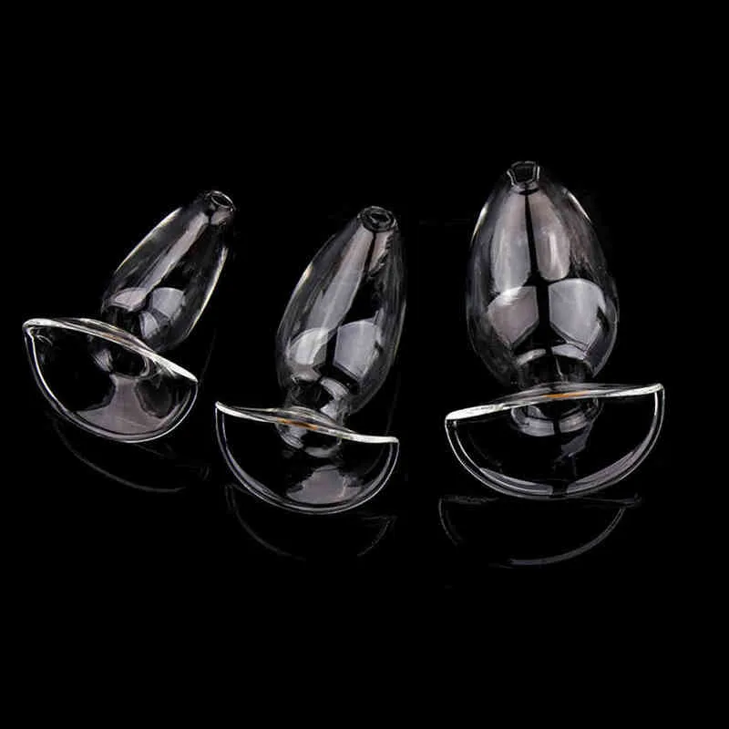 NXY Zabawki Anal Zerosky 3 Rozmiar Kotwica Hollow Glass Plug Speculum Butt Expander Prostate Masażer Seks Dla Kobiet Mężczyzn 1217