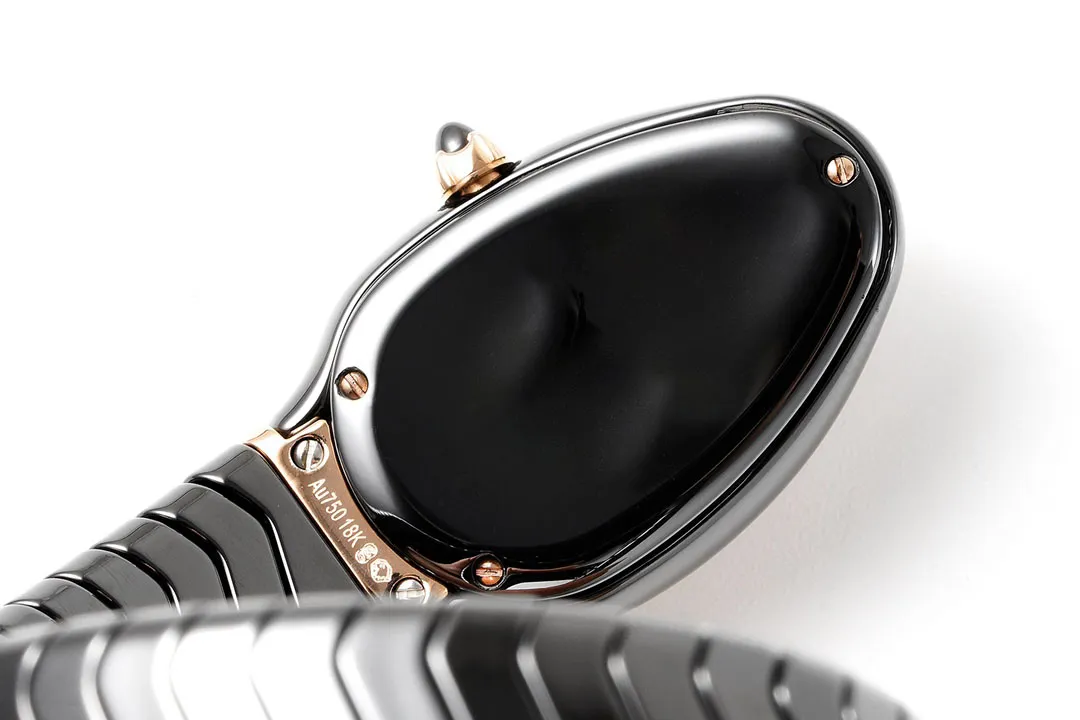 Montres-bracelets dames montre de luxe série serpent en acier inoxydable incrusté mouvement à quartz saphir cristal verre 35MM301b