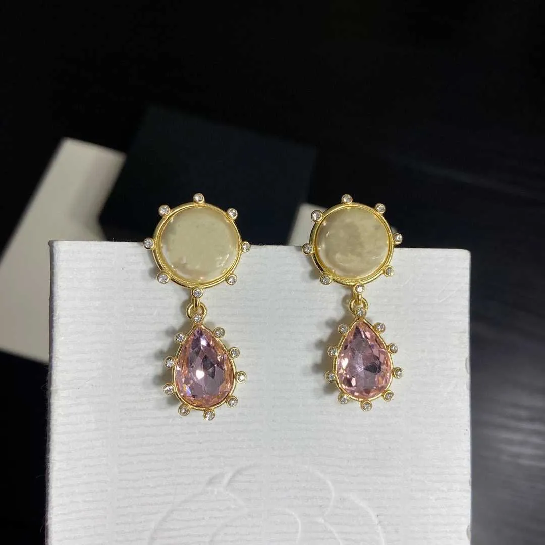 21 marque jaune or couleur bijoux de mode femme perles boucles d'oreilles rose fête de haute qualité goutte à eau perles bijoux 3743279