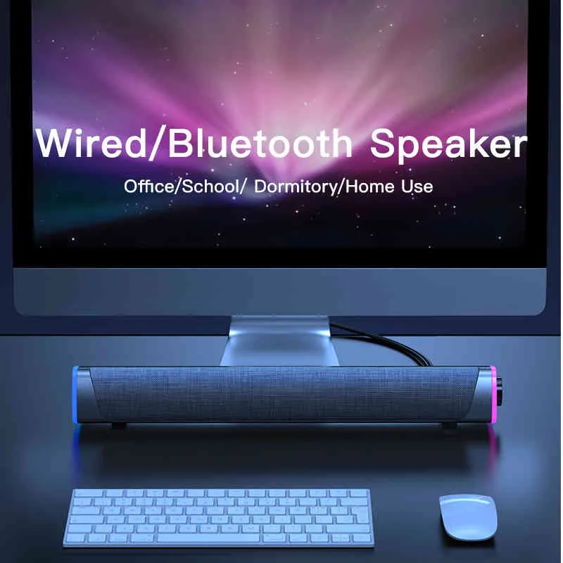 Bar d'ordinateur 4D Sound Sound Subwoofer Bluetooth haut-parleur MacBook ordinateur portable PC Lecteur de musique PCE