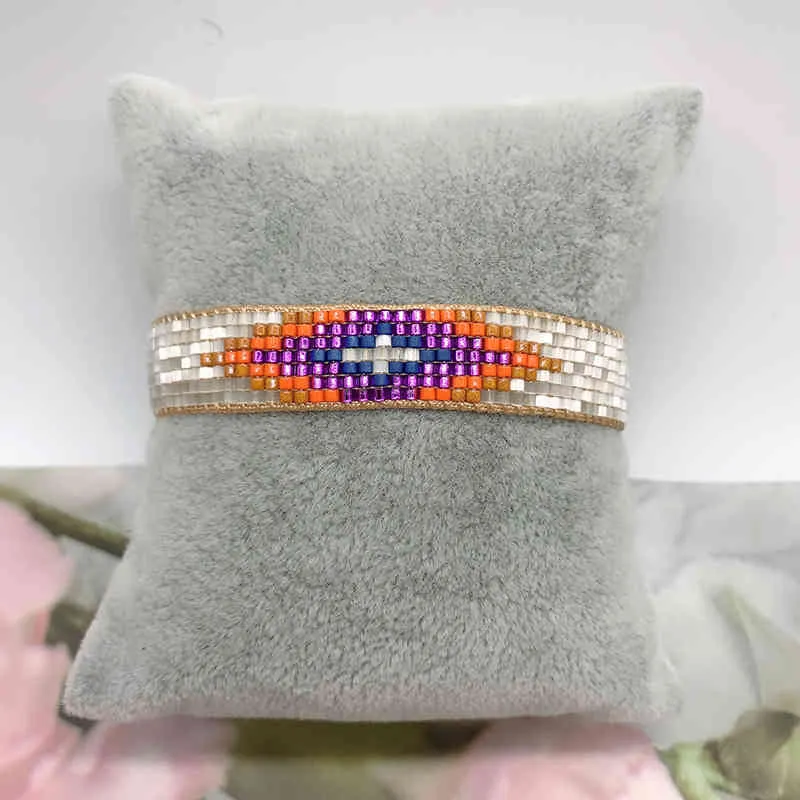 Bluestar turkiska ögon geometriska mönster handgjorda kristall pärla armband 2021