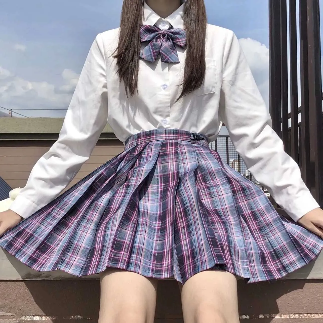 Harajuku y2k Kawaii Women Gothic Pleated Plaid Skirt Summer Fashion JK Cosplay Female High Waist Sexy Dance Mini Short Skirts 210708