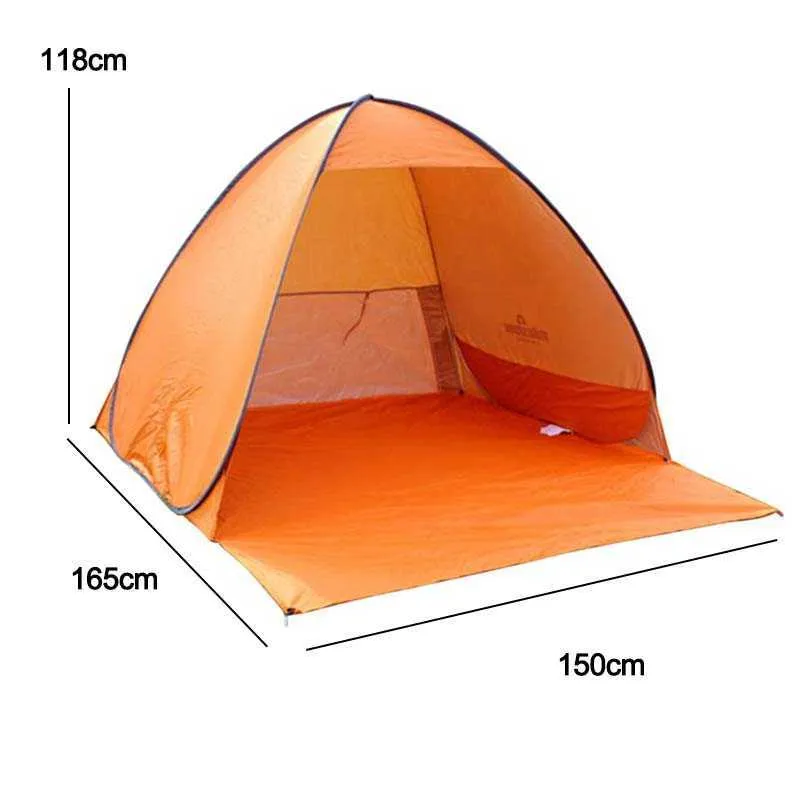 Tente de plage automatique Abris Camping Protection UV Tente Pop Up Pare-soleil Auvent Voyage Touristique Camping Tentes Abri XA203A Y0706