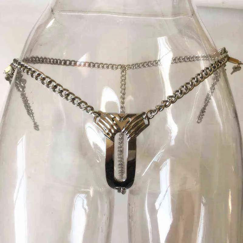 NXYSm bondage Stainless Steel Invisible Chastity Belt Female Sexy Panty Leather Bondage Metal Chain Erotic Panties Adult Games BDSM Fetish 1126