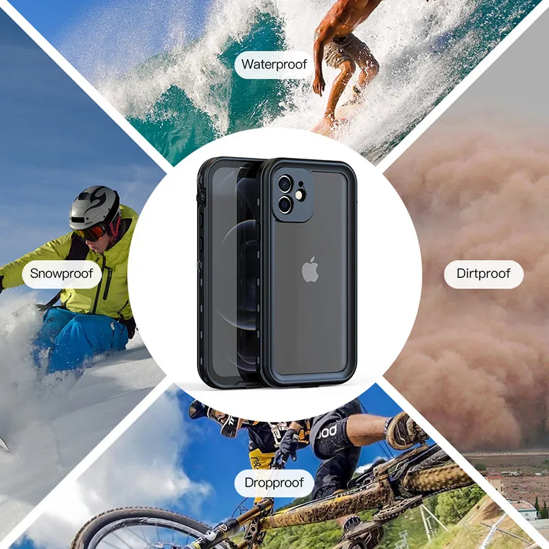IP68 Real Waterproof 12 12 Mini 11 X 10 XR XS Max Clear Underwater tection Water Proof Phone Case
