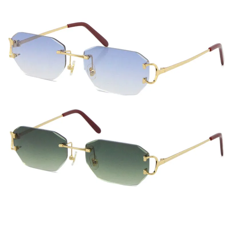 Vente de lunettes de soleil sans monture vintage Piccadilly irrégulière sans cadre diamant coupe lentille lunettes rétro mode avant-gardiste design uv400 291w