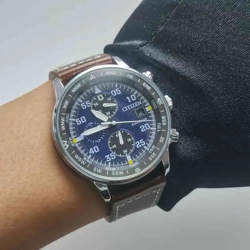 Luxe waterdichte kwarts horloges Business Casual Steel Band Watch Men's Blue Angels World Chronograph Wristwatch278LL