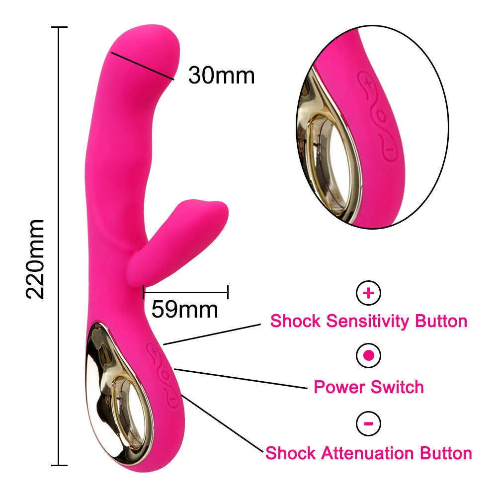 マッサージアイテムアップグレード10モードDildo Rabbitバイブレーター女性オナニー防水セクシーなおもちゃの女性G-Spot Clit Stimulator