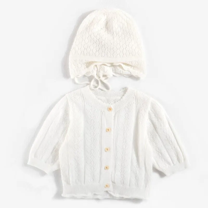 春の秋のセーターコート長袖ニットの帽子ニットの屋台のジャケットニット生まれたばかりの赤ちゃん女の子ニットウェアジャケット210429