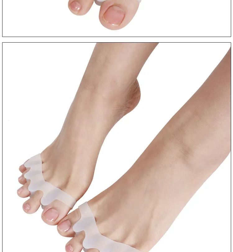 Shoe Parts Correcting Band for Hallux Valgus Five Toe Toe Separator Silicone Overlapping Separation Brace Holes