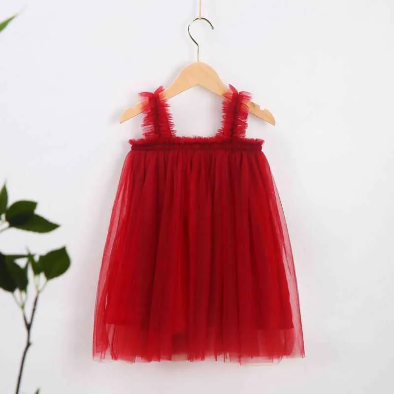 Baby Mädchen Kleid Flauschigen Tüll Hosenträger Kinder Sommer Prinzessin Kleinkind Kleidung E01 210610