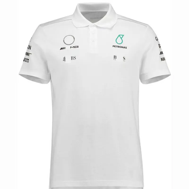 Wersja drużynowa męskiej Thirt Wersja F1 Formuła pierwsza wyścigowa koszulka z krótkim rękawem koszulka polo lapel Lapel Lewis Hamilton Working Tshirt162N