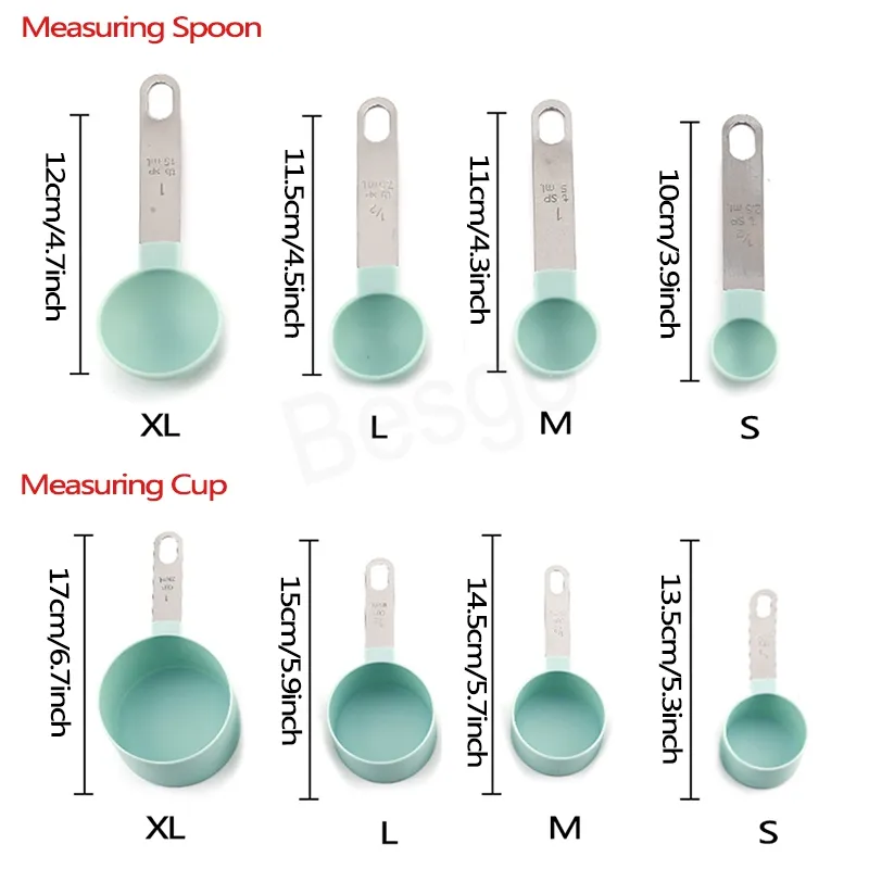 Plastic Measuring Cup Measuring Spoon Set Milk Powder Coffee Beans Sesame Oil Measure Spoons Supplies Kitchen Baking Tools BH6155 WLY