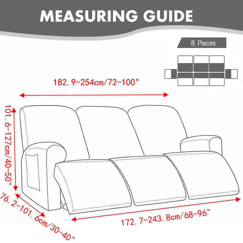 1 3 plazas reclinable sofá cubierta estilo dividido elástico todo incluido sofá funda de terciopelo tumbona sillón tumbona s 211116